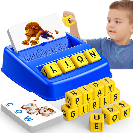 LIWIN LET’S GO! Matching Letter Game – Fun Learning Toy for Kids Ages 3–8, Educational Spelling Game & Birthday Gift for Boys & Girls, Blue