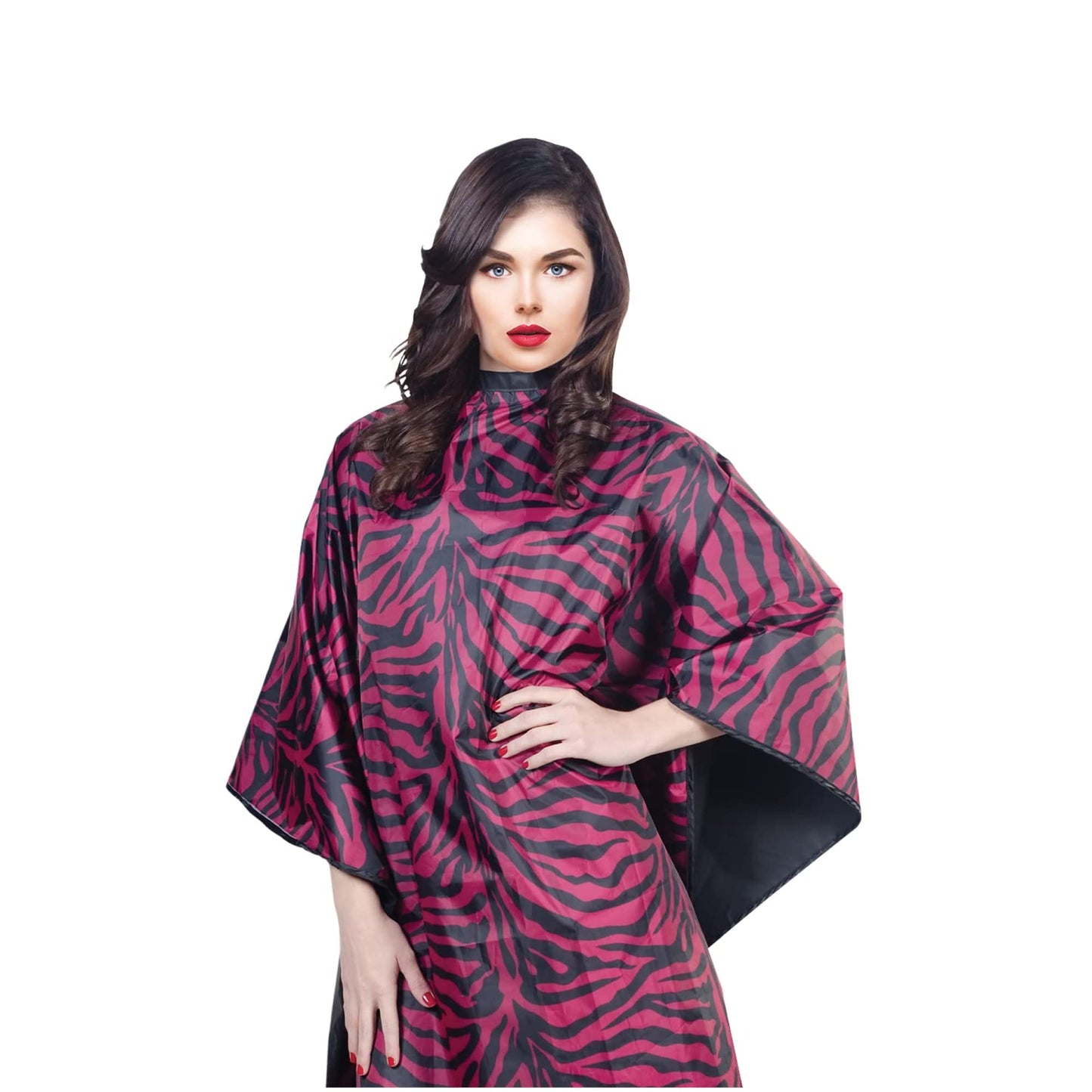 Cricket Flip Reversible Zebra All Purpose Barber Cape for Salon Professionals, Adjustable Metal Snap Neck Closure, Water Resistant & Bleach Proof