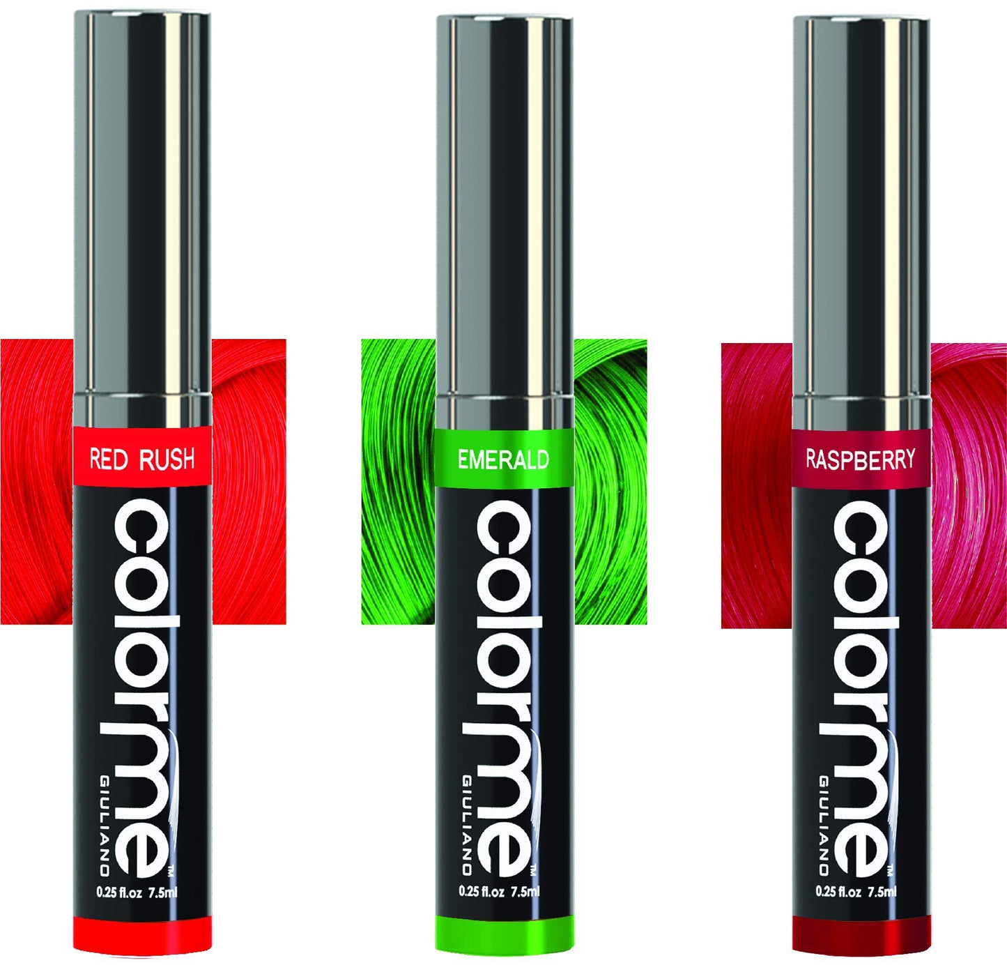 Colorme Temporary Hair Color, Hair Chalk alternative 3PK (Red, Emerald, Raspberry)