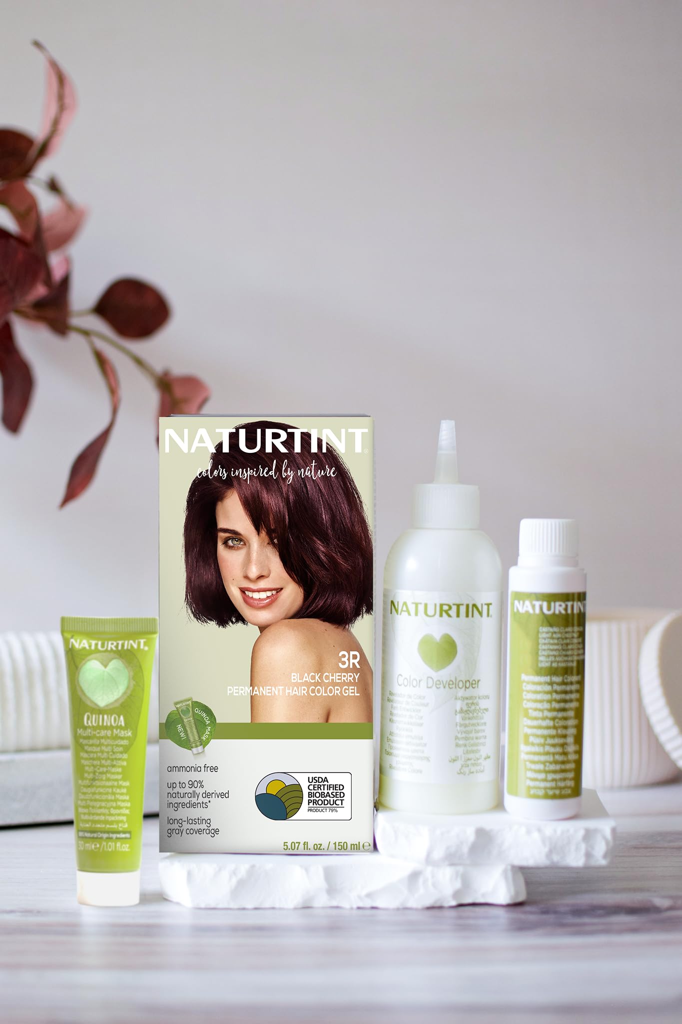 Naturtint 3R Black Cherry Permanent Hair Color (Pack of 1), Ammonia Free, Vegan, Cruelty Free, up to 100% Gray Coverage, Long Lasting Results