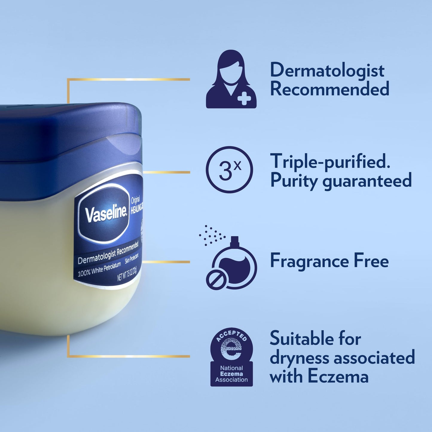 Vaseline Petroleum Jelly Travel-Size 2-Pack - Hypoallergenic Skin Protectant, Unscented Healing Ointment for Beauty & Personal Care, 1.75 Oz Ea