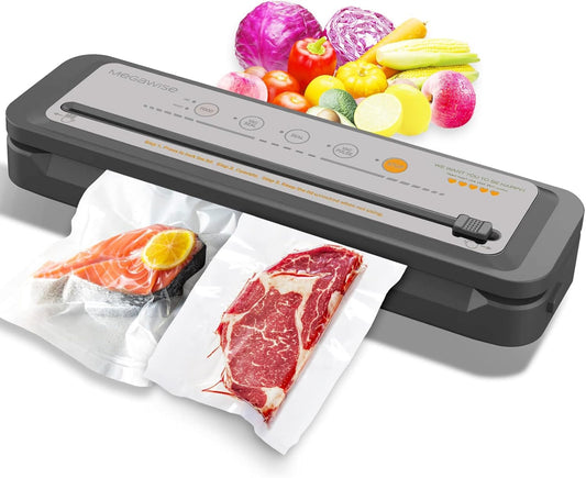 MEGAWISE 202309 Updated Model B w/ 4 Food Type/3 Bag Type Selection Food Vacuum Sealer Builtin Cutter for Fresh Saver of all food types moist, dry…