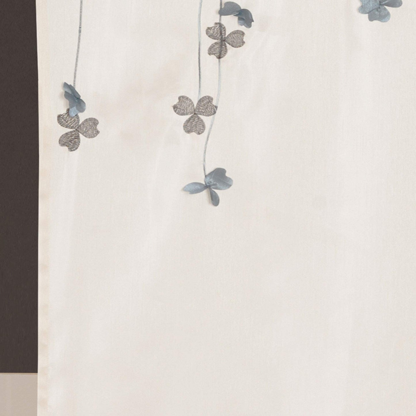 Lush Decor Flower Drops Shower Curtain Single 72" W x 72" L Ivory & Blue - Fabric Shower Curtains for Bathroom - Floral Bathroom Curtain -Bathroom…