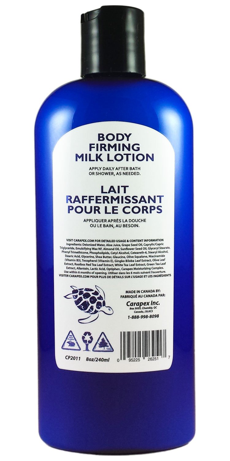 Carapex Body Firming Milk Lotion, Non Greasy, Anti-aging, Tightening, Hydrating, Natural for Dry and Sensitive Skin, Unscented, 8oz (Single)