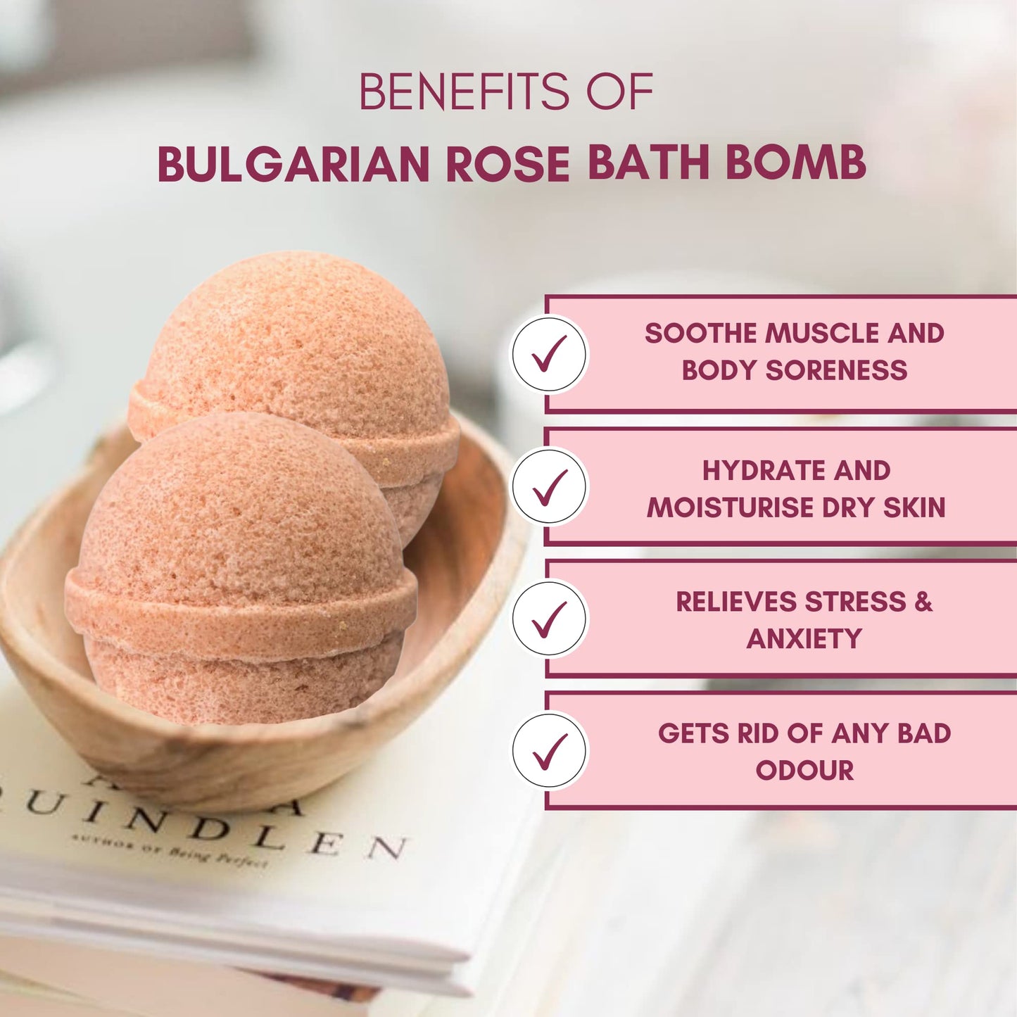 Saavy Naturals Bath Bombs, Indulgent Bulgarian Rose Scent, Gentle Moisturizig Formula, Foaming Fizz Bubbles, Gift for Women and Kids, 6 Oz Each, 2…