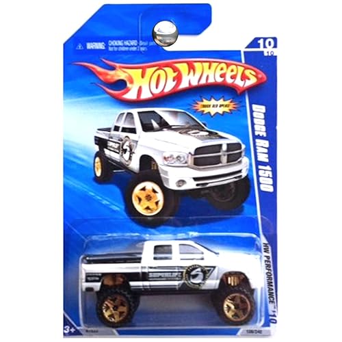 Hot Wheels 2010 HW Performance Dodge Ram 1500 Truck Superlift Suspension White
