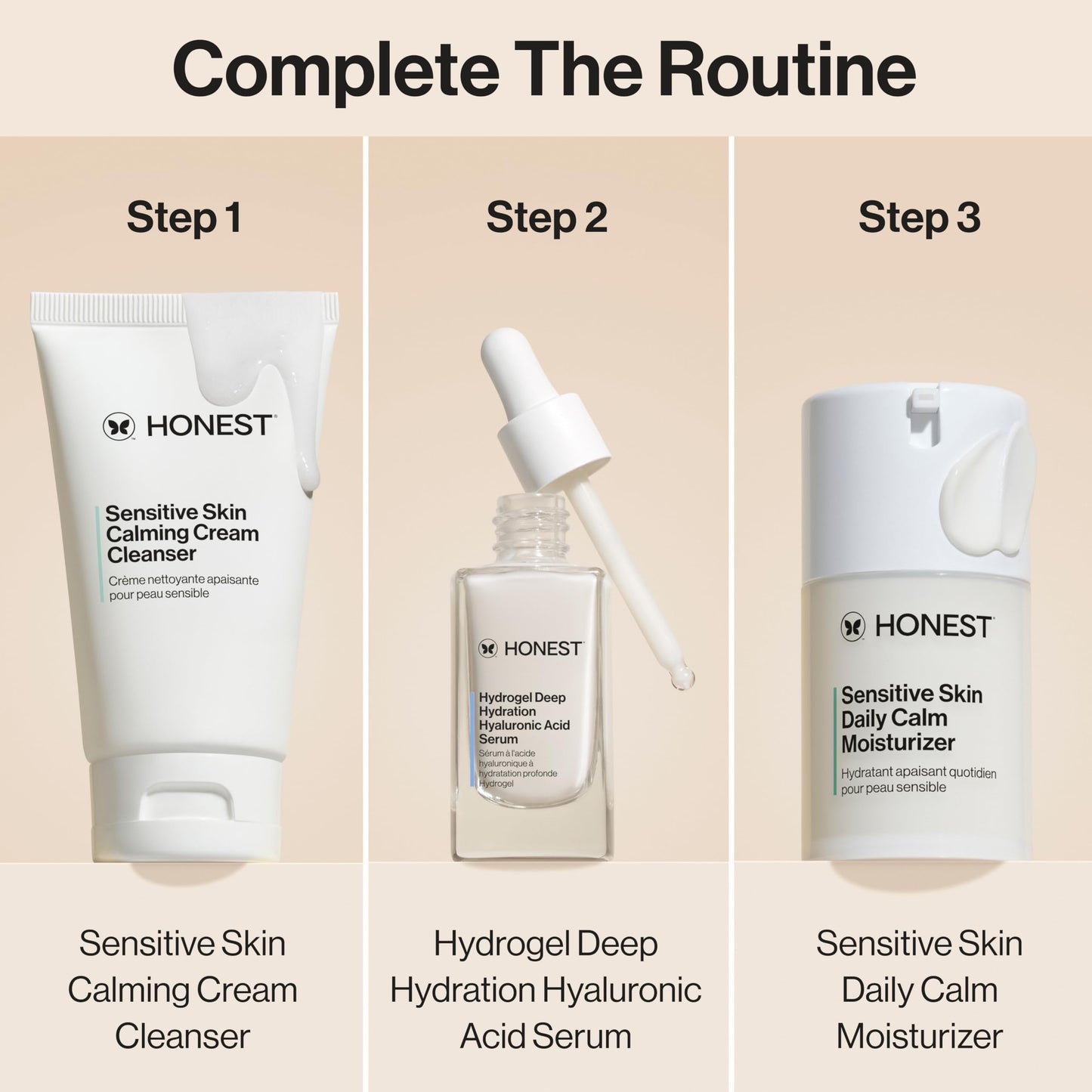 Honest Beauty Sensitive Skin Calming Cream Cleanser | Gently Cleanses, Hydrates, + Calms Skin | Hypoallergenic, Fragrance Free, Vegan | 4 fl oz