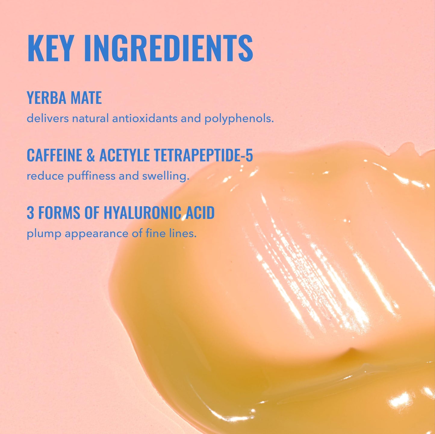 Good Molecules Yerba Mate Wake Up Eye Gel - Hydrating Under Eye Gel Cream with Hyaluronic Acid and Caffeine - Target Dark Circles and Puffiness - Skin