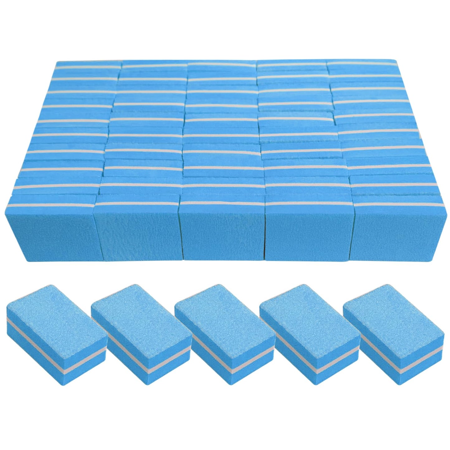 Pink Nail Buffer Blocks (100 Pack), Mini Buffer Block Set for Acrylic & Natural Nails, 100/180 Grit Bulk Buffing Blocks for Professional Manicure Beauty and Personal Care AhaTopia Default Title