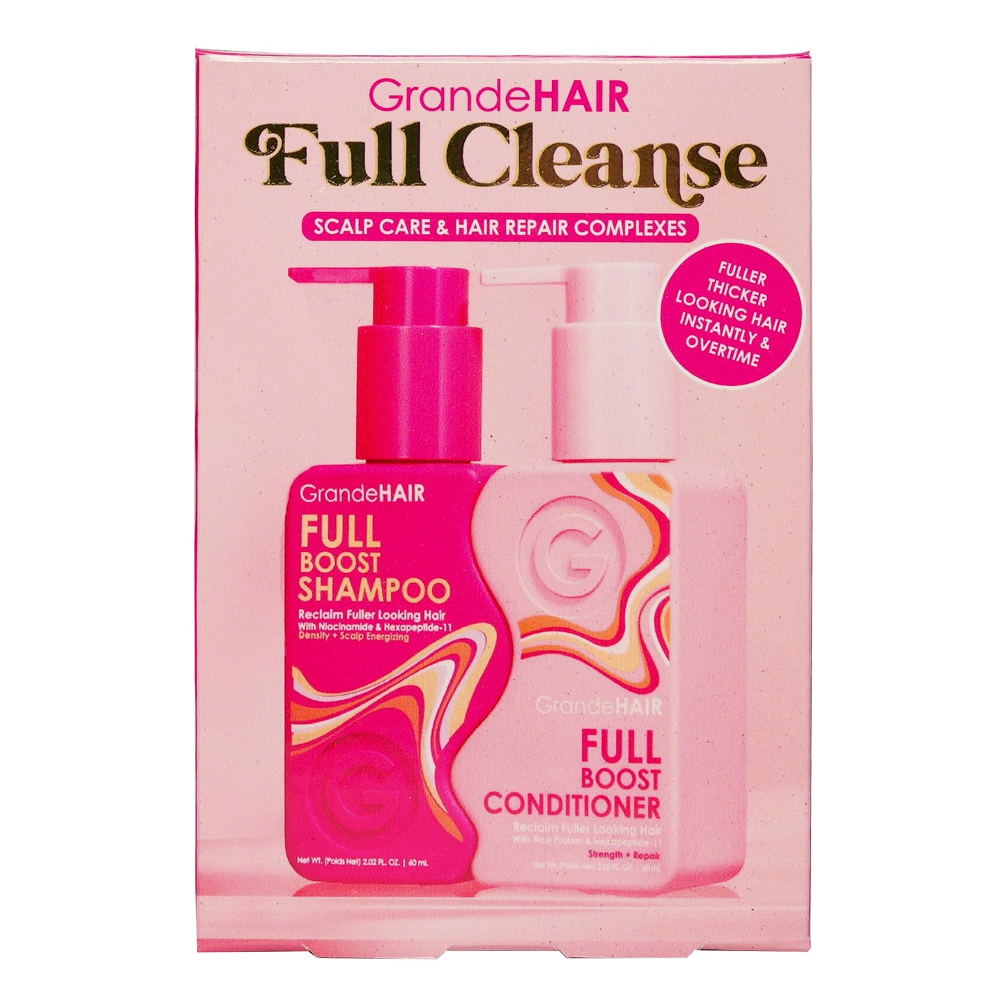 Grande Cosmetics GrandeHAIR Full Cleanse Travel Kit - Travel Size Shampoo & Conditioner - for Healthier, Fuller-Looking Hair