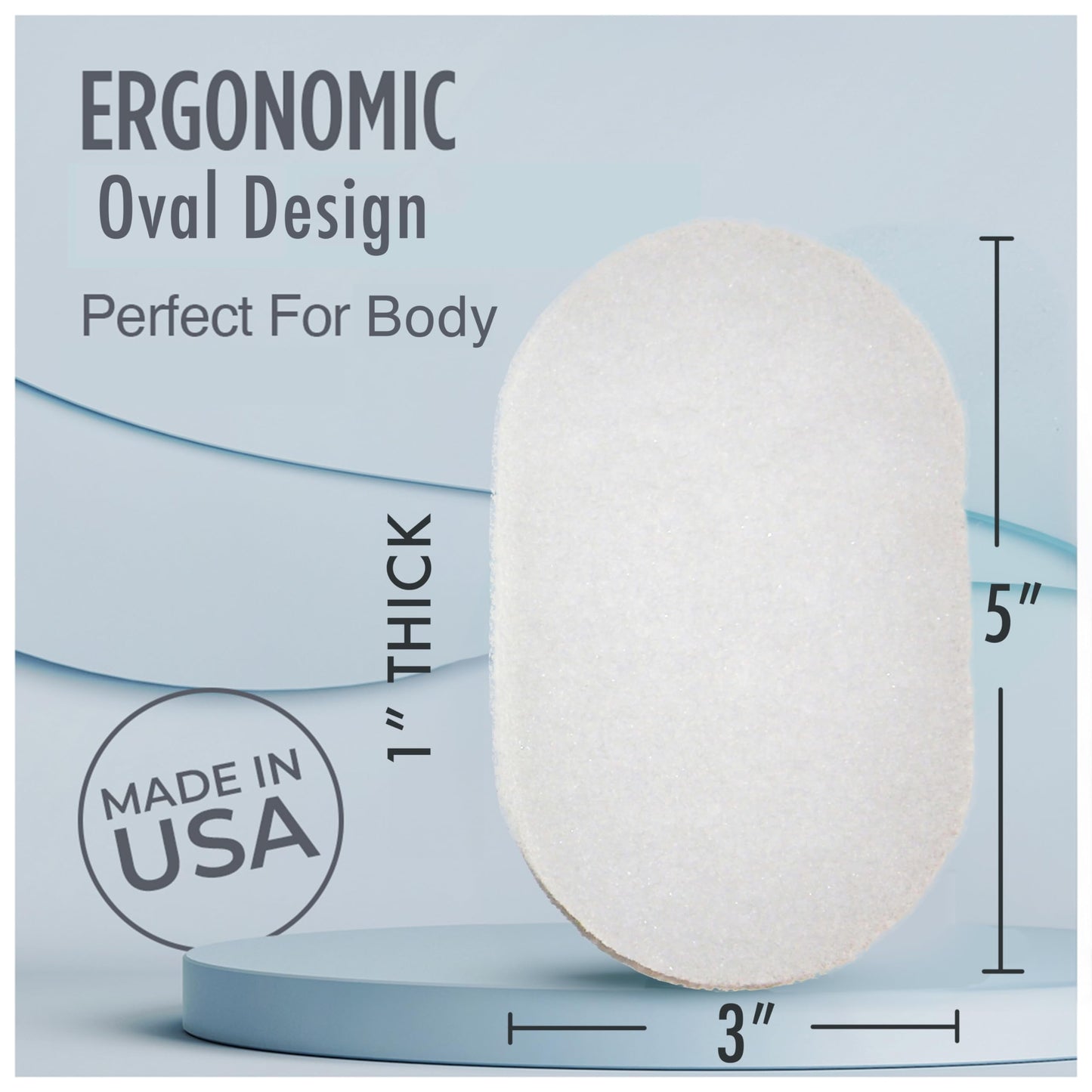 HartFelt Bath Sponges for Shower | Oval Body Wash Scrubber for Exfoliating Skin | Clean and Refresh Body, Back & Arms | Chemical-Free Body Sponge |