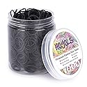 HOYOLS 1/2 Inch Small Black Rubber Bands for Hair Ties Elastics Mini Toddler Braids Ponytail Holders for Baby Girls Infants Kids Thick Hair No Damage