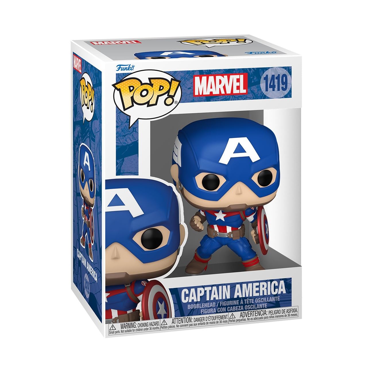Funko Pop Marvel - Captain America - Marvel Comics - Collectable Vinyl Figure - Gift Idea - Official Merchandise - Toys for Kids & Adults…