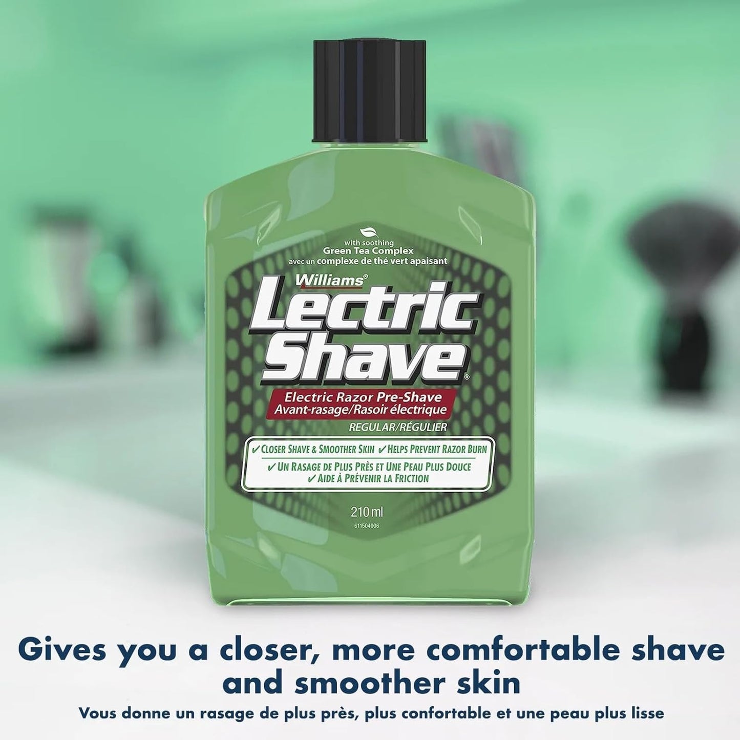 Williams Lectric Shave - Electric Razor Pre-Shave with Soothing Green Tea Complex, 7 fl oz (207 mL)