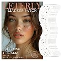 Leterly 24 Pcs Glitter Freckles Face Tattoo,Brown Face Glitter Makeup Patches Cute Sparkle Freckles Patches Waterproof Makeup Speckles for Face