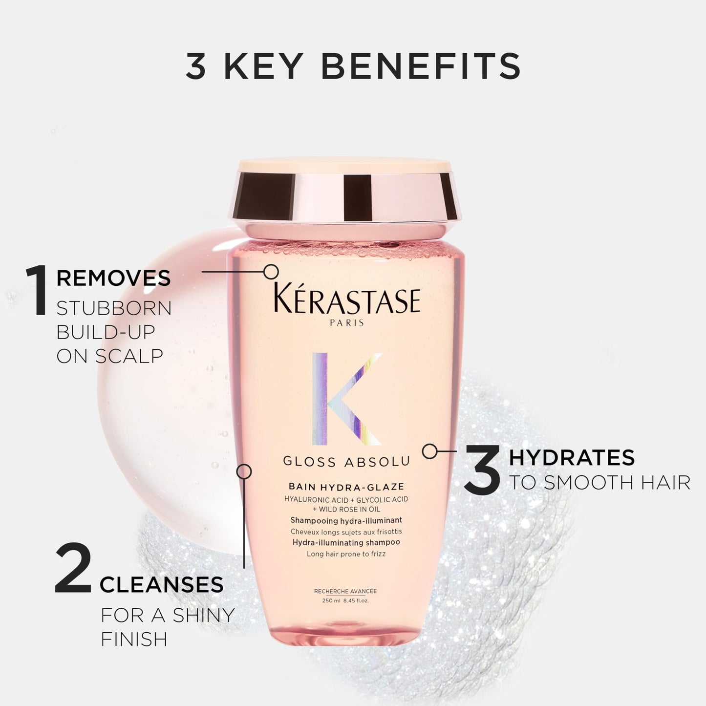 Kerastase Gloss Absolu High-Shine Anti-Frizz Shampoo - Cleanses & Reveals Ultimate Shine, for Glossy & Bouncy Hair, 8.45 Fl Oz Beauty and Personal Care KÉRASTASE