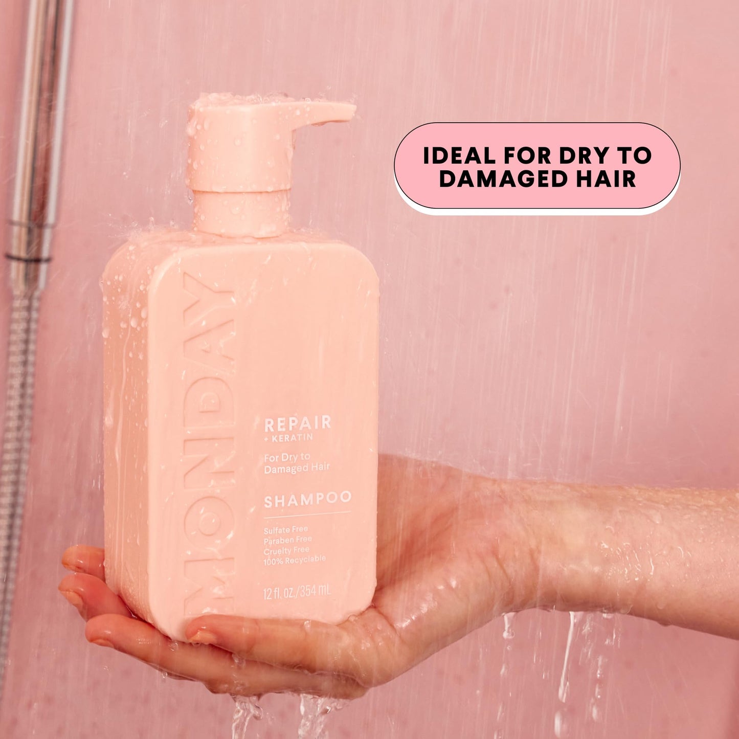MONDAY HAIRCARE Repair Shampoo and Conditioner Set 798 ML for Dry to Damaged Hair, Made with Keratin, Coconut Oil, Shea Butter and Vitamin E