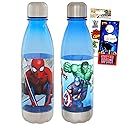 Marvel Avengers and Spiderman Stainless Steel Water Bottles for Kids - 23.6 oz, Home, School, Sports - Bundle with 2 Bottles, Includes Marvel
