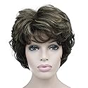 Lydell Women's Short Curly Wavy Wig Synthetic Hair Full Wig 6 inches (8TT124)