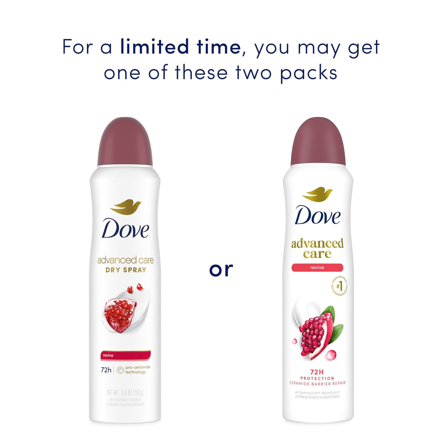 Dove Advanced Care Antiperspirant Deodorant Dry Spray Revive for helping your skin barrier repair after shaving With Pro Ceramide Technology to boost Beauty and Personal Care Dove