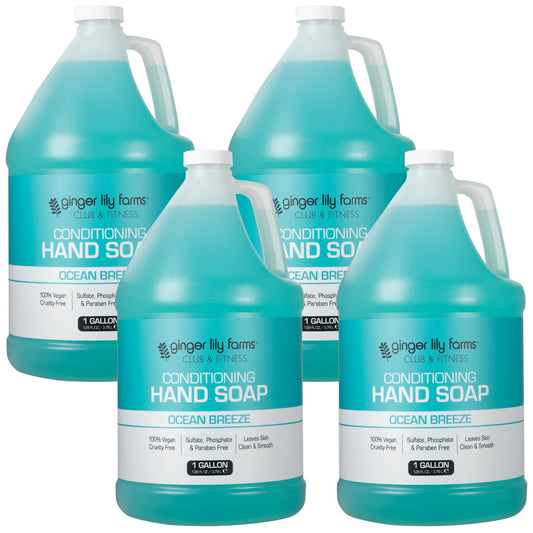 Ginger Lily Farms Club & Fitness Conditioning Liquid Hand Soap Refill, 100% Vegan & Cruelty-Free, Ocean Breeze Scent, 1 Gallon (Pack of 4) Beauty & Personal Care Ginger Lily Farms