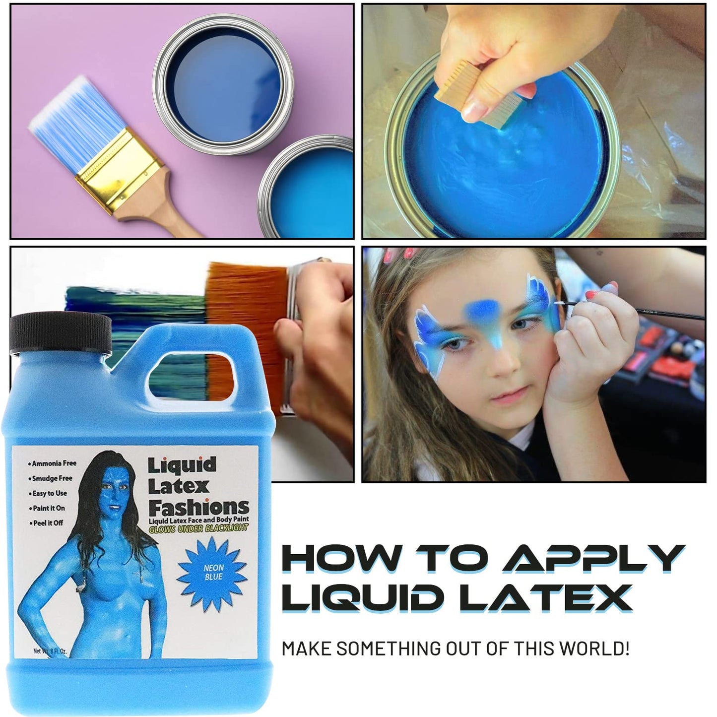 Liquid Latex Fashions- Ammonia Free Natural Face paint for Kids and Adults, Ideal for Artwork, Party, School Plays, Cosplays and Concerts
