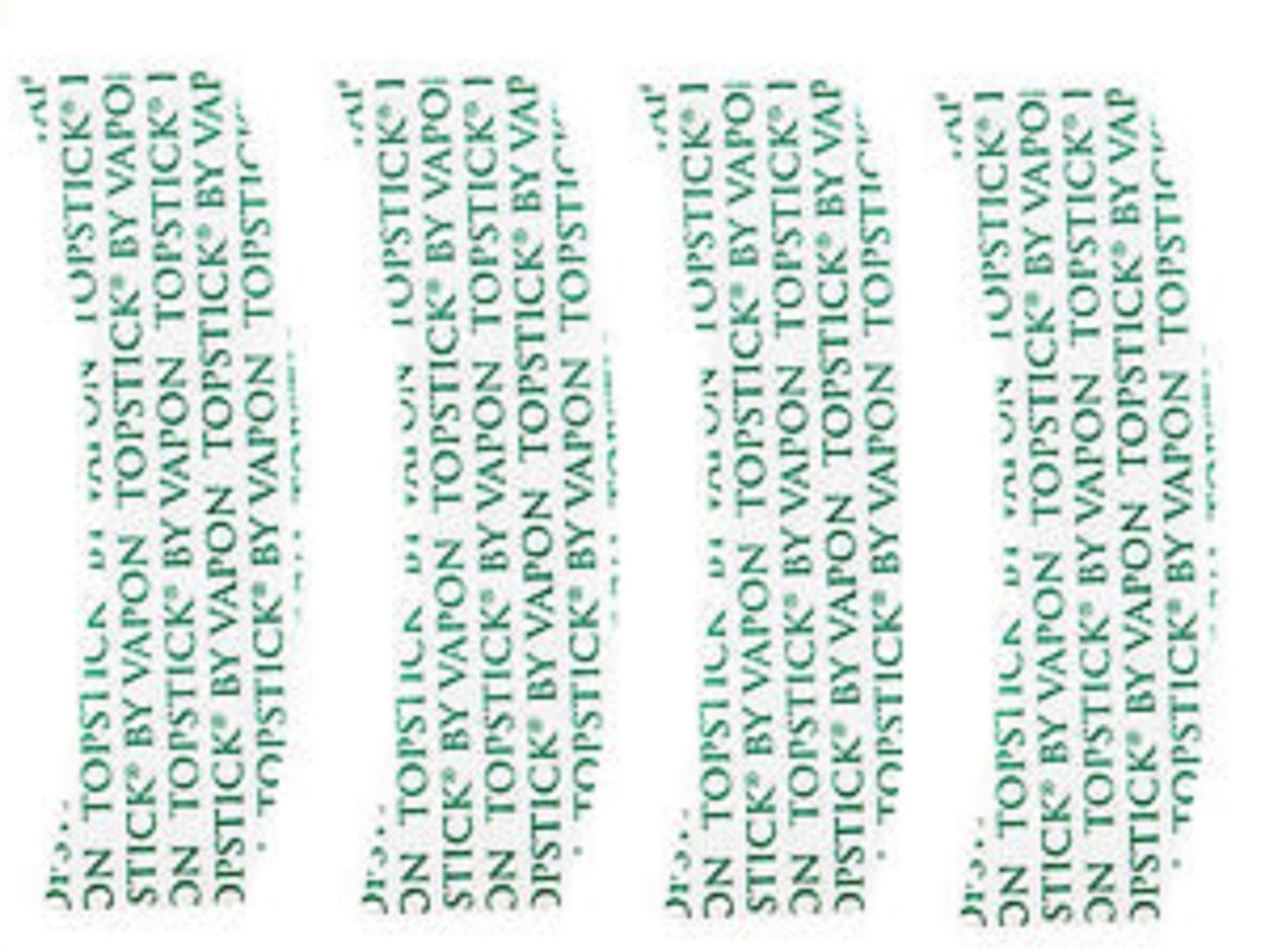 VAPON TOPSTICK Clear,Double-Sided,Custom Cut"A"Curve Tape,100 Strips.