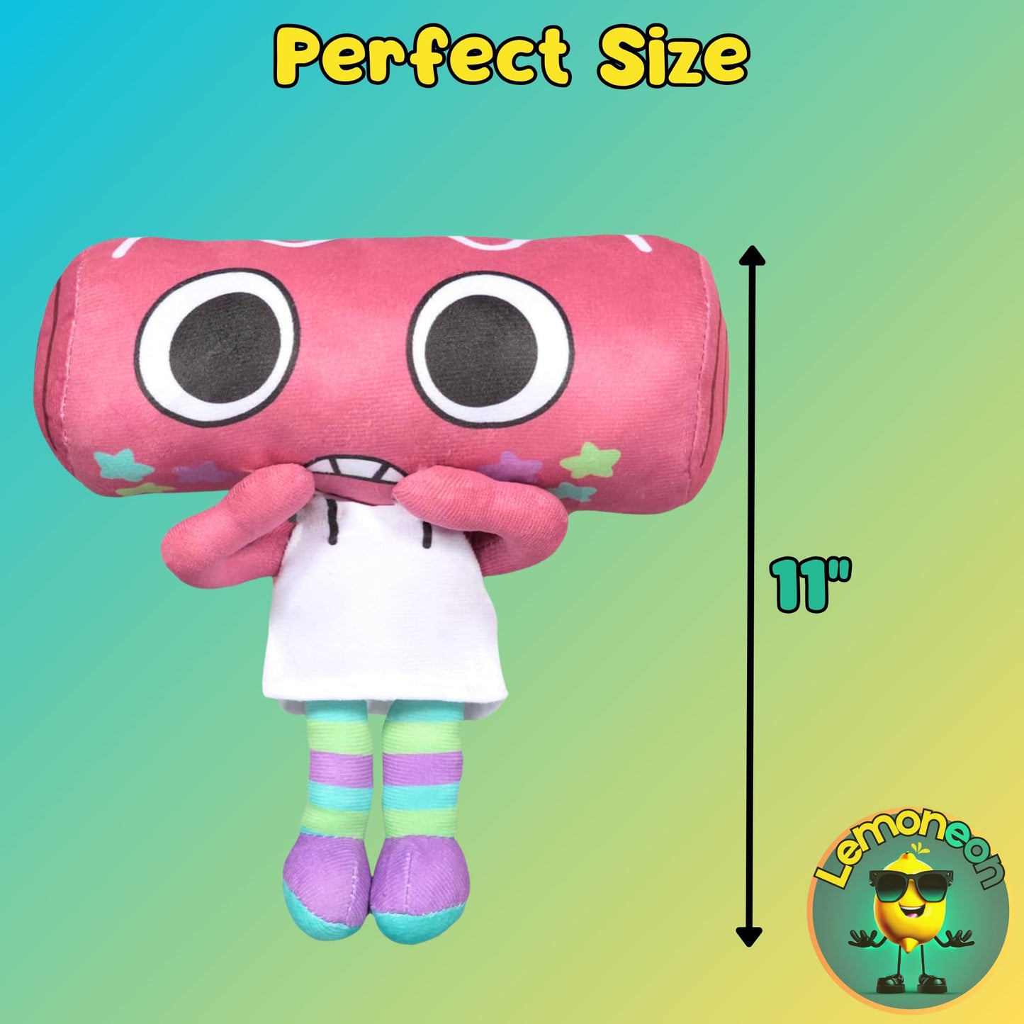 Lemoneon Dandy's World Plush 11" Cosmo Plush Stuffed Figure Pillow for Video Game Fans Room Decor with a Sticker Set