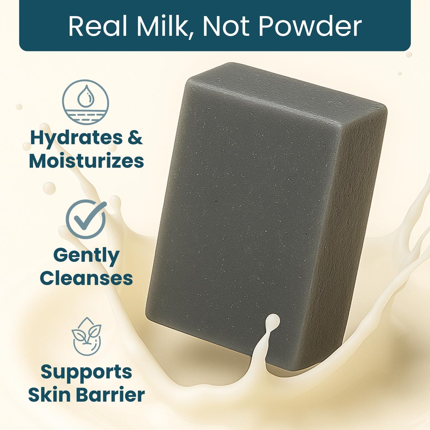 Activated Charcoal Soap Bar 3 Pack (5oz Bars) - Goat Milk Soap for Women & Men - Natural, Handmade Exfoliating Body Wash Bar - Moisturizing for Dry