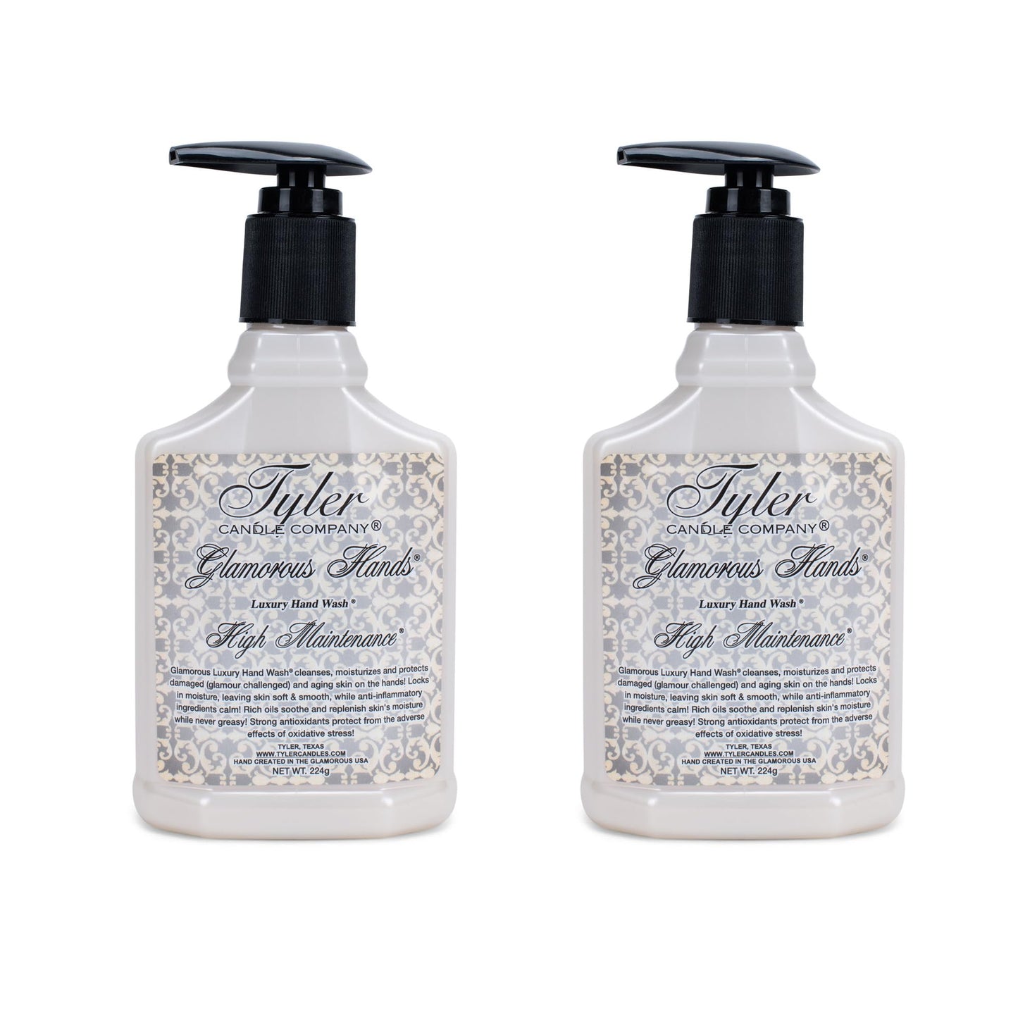 Tyler Glamorous Luxury 8 ounce Hand Soap Wash Pack of 2, High Maintenance