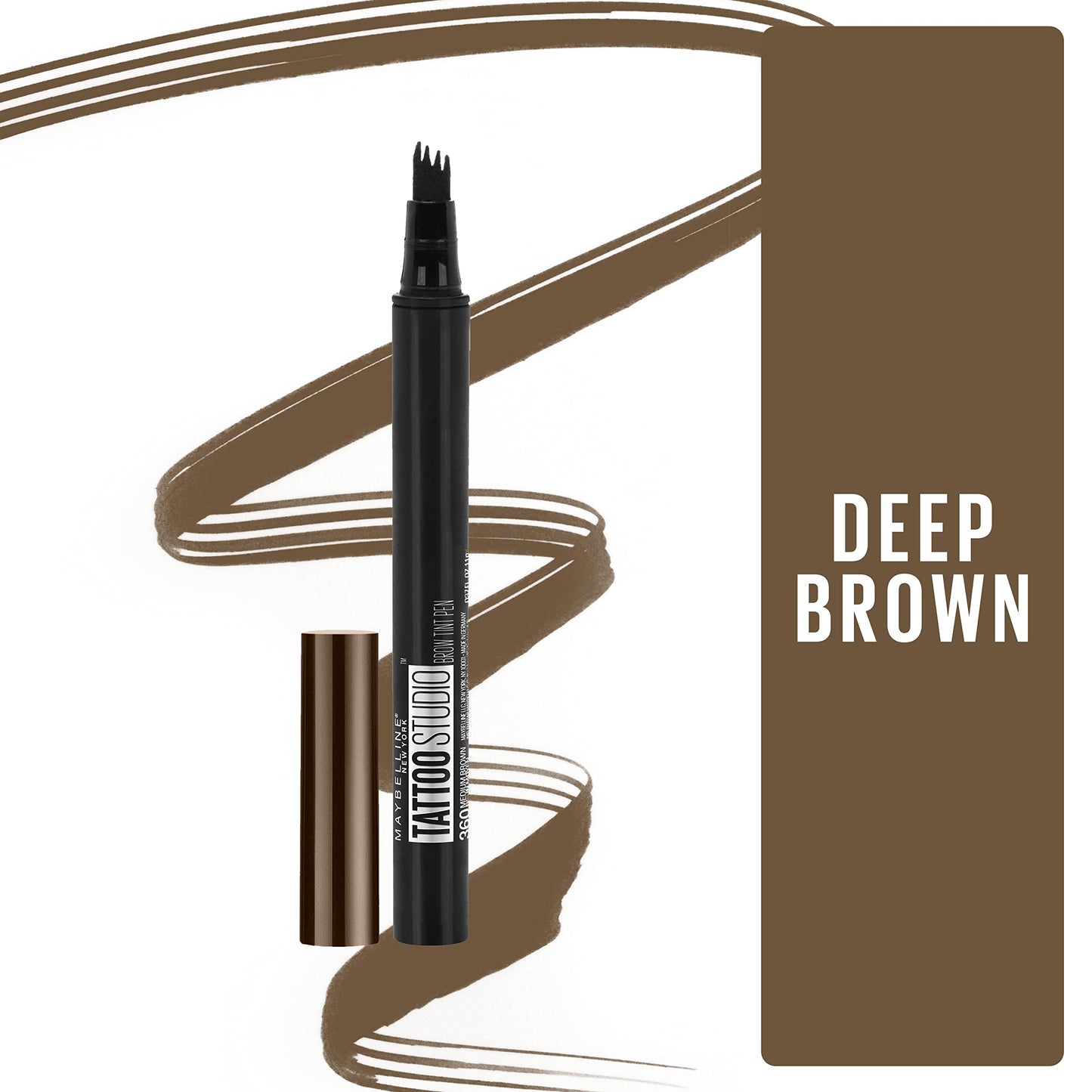 Maybelline New York TattooStudio Brow Tint Pen Makeup, Deep Brown, 0.037 fl. oz. Beauty and Personal Care MAYBELLINE