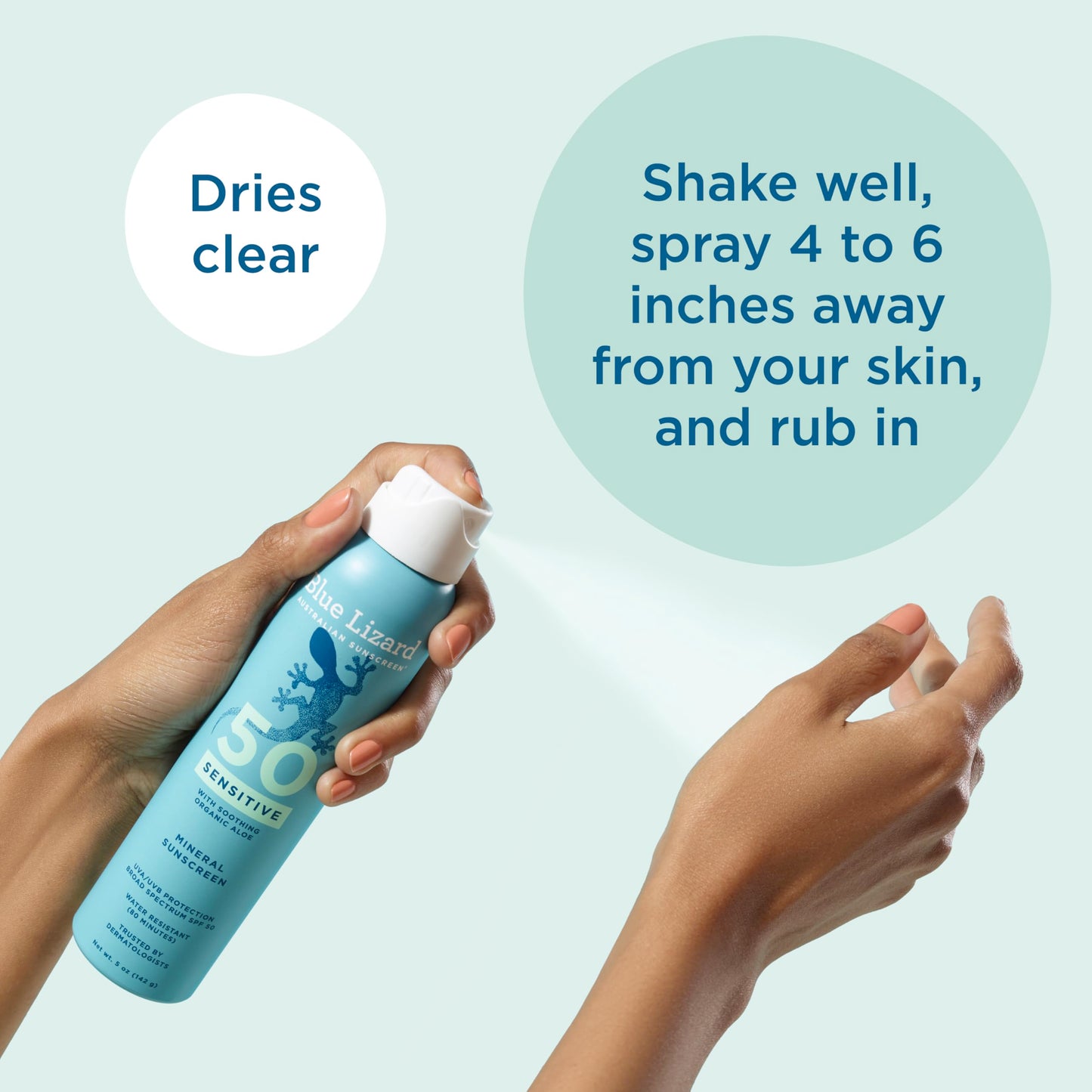 Blue Lizard Mineral Sunscreen Spray, SPF 50+ | Zinc Oxide Formula | Water-Resistant | Dermatologist-Recommended | 5 fl oz Pack of 2 Beauty and Personal Care BLUE LIZARD