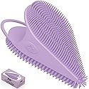 Avilana Silicone Face Scrubber- Dual Sided Manual Facial Cleansing Brush -Face Scrubber and Exfoliator- Deep Cleansing for All Skin Type (Lavender)