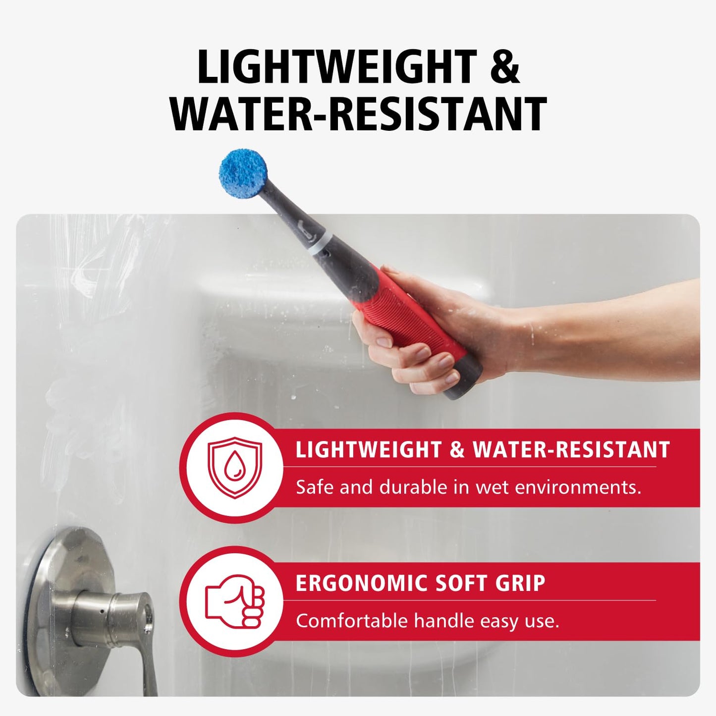 Rubbermaid Reveal Power Scrubber 18-Pc Kit – Cordless Electric Brush for Kitchen, Bathroom, Tile, Grout, Shower & Tub