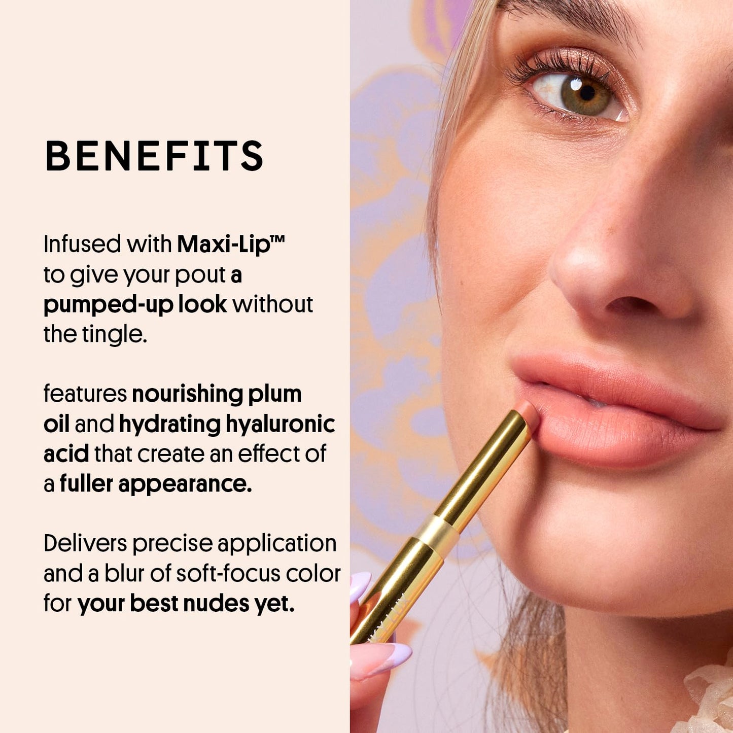 Winky Lux Skinny Plump Demi Matte Lipstick - Rose Beige Lip, Natural Plump Lipstick, Weightless Long Lasting Soft Matte Lip Crayon, Infused with