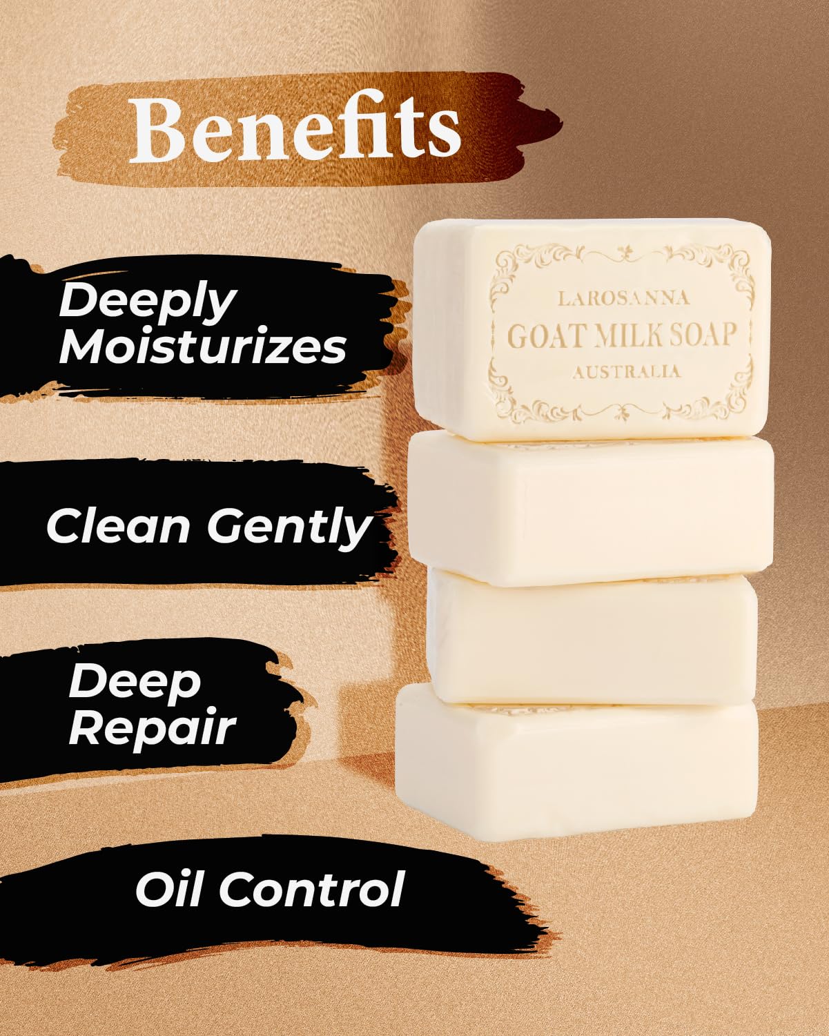 larosanna Australian Goat Milk Soap,Helps Moisturize,Smooth & Cleanse Skin,Triple-milled Bar Soap with Cocoa Butter,Aloe Vera and Pure Plant Oil,Body