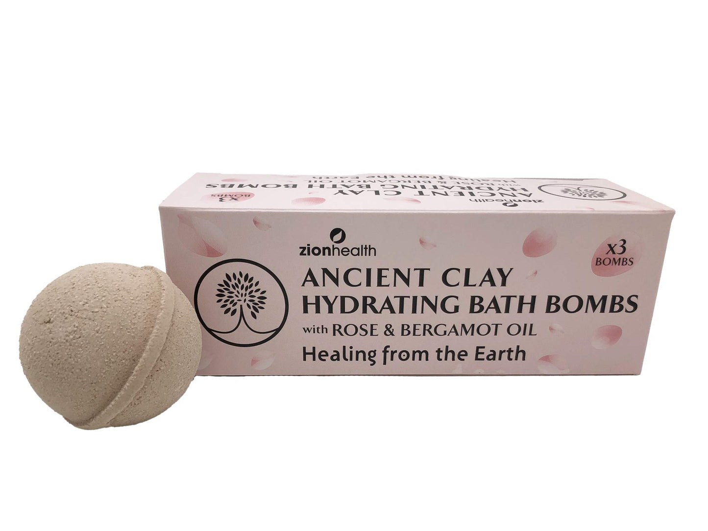 Bergamot Rose Hydrating Bath Bombs Zion Health 3 ct Bomb