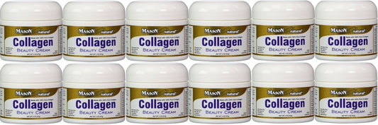 Collagen Beauty Cream Made With 100% Pure Collagen Promotes Tight Skin Enhances Skin Firmness 2 Oz. Jar Pack Of 12