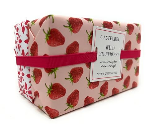 Castelbel Set of Wild Strawberry Fragranced Luxury Soap, (2) 7-Ounce Bars