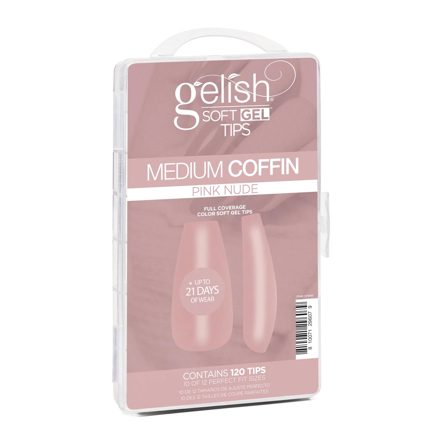 Gelish Nude Soft Gel™ Tips Press on Nails Extension - Pink Nude Medium Coffin, 120 Count Beauty & Personal Care Gelish