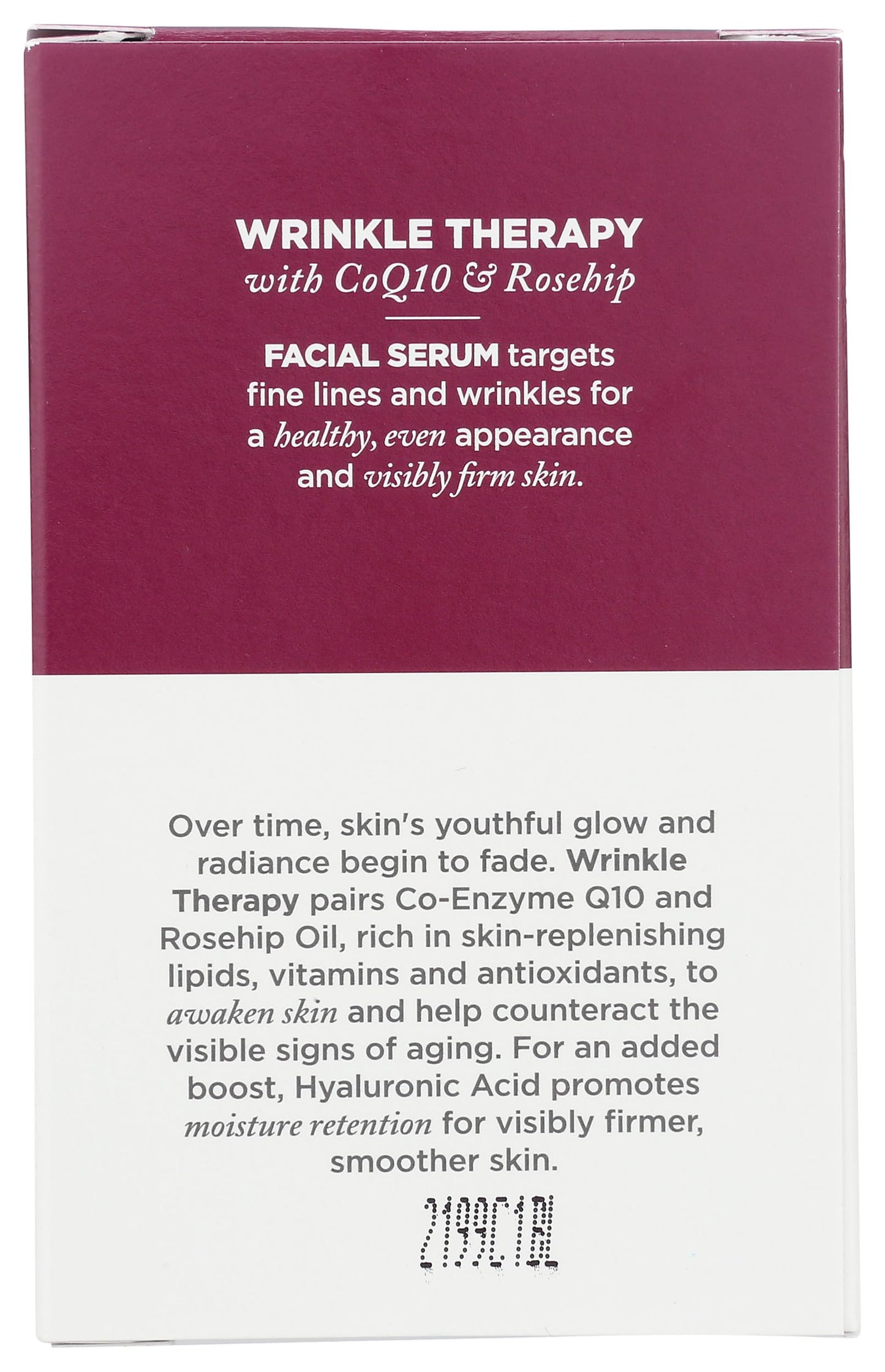 Avalon Organics Facial Serum, Wrinkle Therapy with CoQ10 & Rosehip, 0.55 Oz