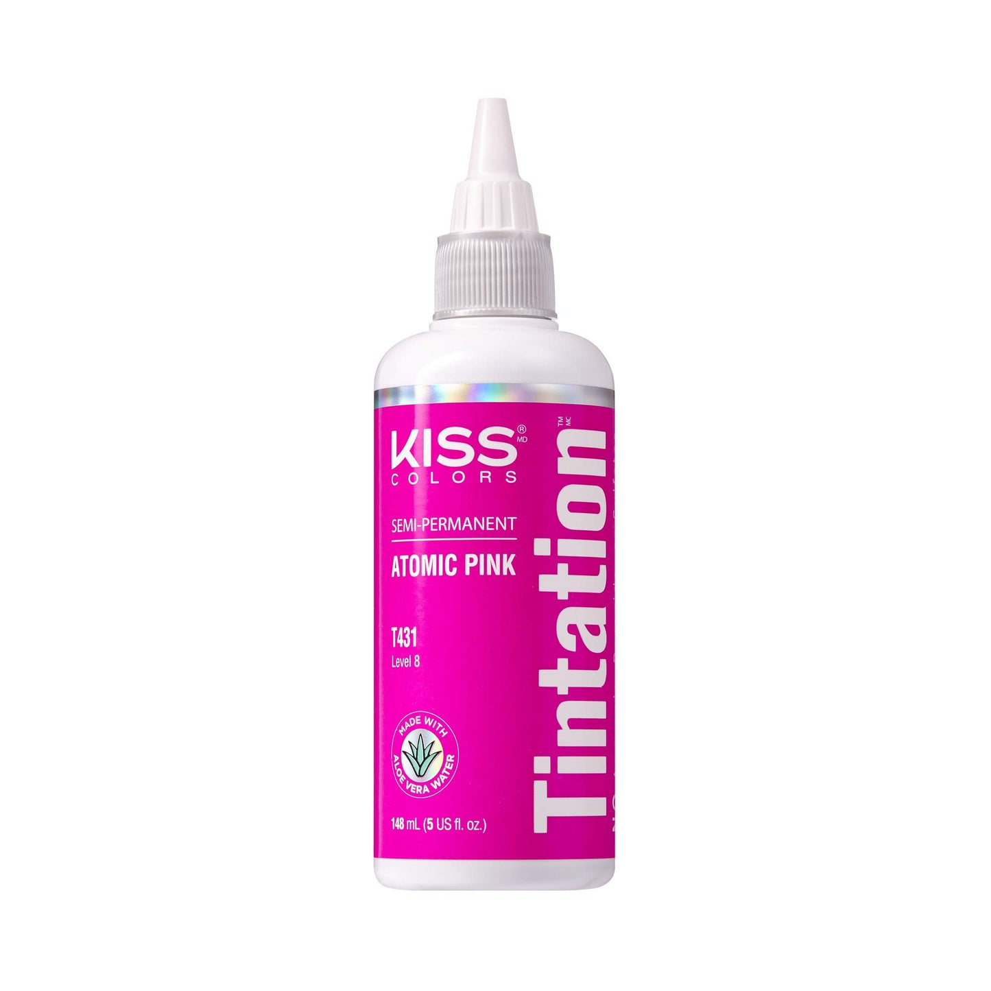 Red by Kiss Tintation Semi-Permanent Hair Color, Aloe Vera Water Based, Argan Oil, Olive Oil, Collagen & Keratin, Long-Lasting Color Dye (Atomic Pink