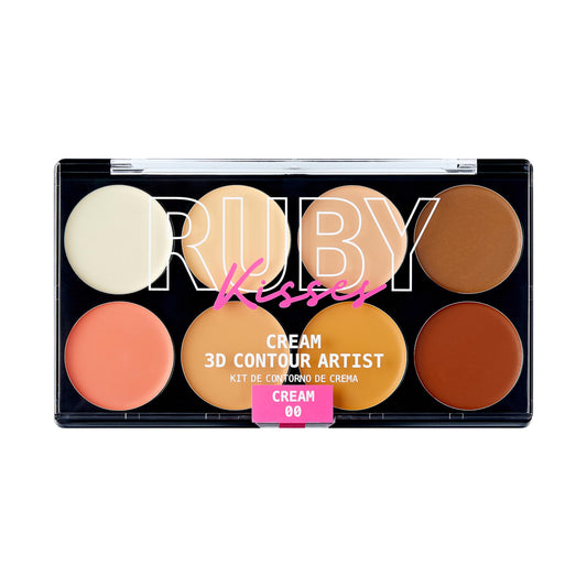 Ruby Kisses 3D Face Creator Cream Foundation & Concealer, 12 Hours Long Lasting, Medium to Full Coverage, Non-Greasy, Ideal for Makeup & Contour Palette (Light)