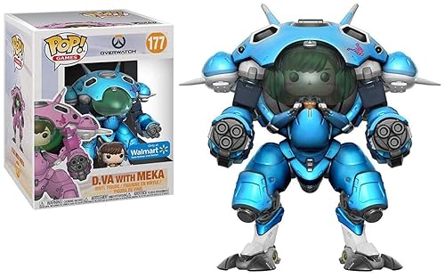 Funko - Overwatch-D.Va & Mech Exclusive (Blueberry) Figurine, Multicoloured, 29161