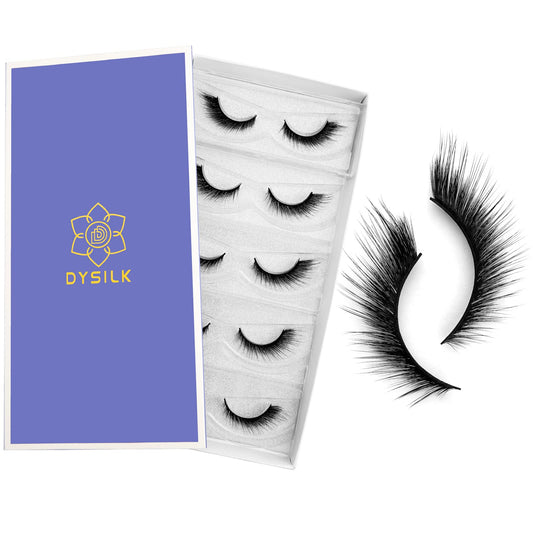 DYSILK Mink Lashes False Eyelashes - Lash Extension Strip Eyelashes 5 Pairs 6D Lashes Fox Eye Mink Eyelashes False Lashes Reusable Fake Eyelashes Mink Beauty and Personal Care DYSILK Default Title