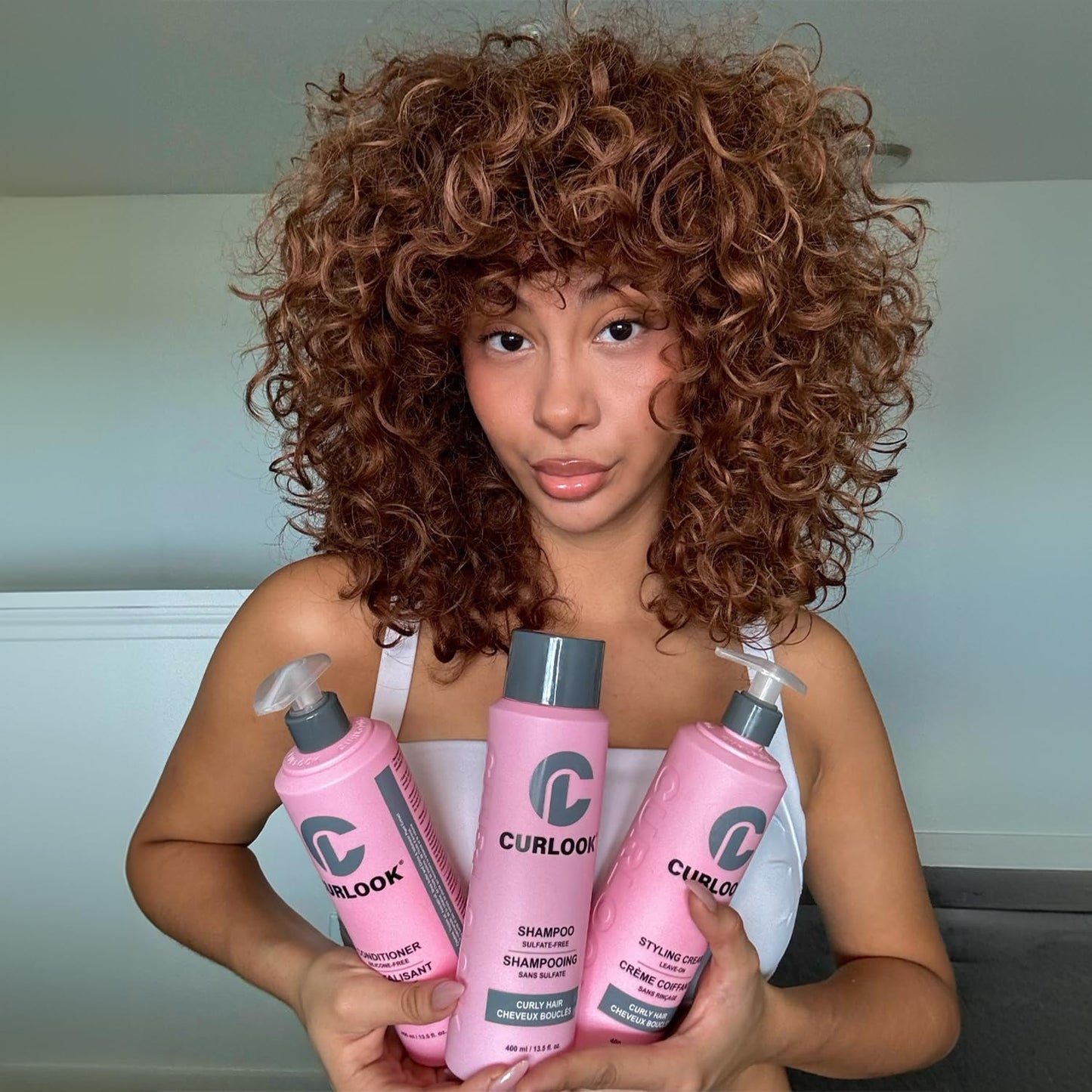 CURLOOK Curly Hair Bundle | Shampoo, Conditioner & Leave-In Styling Cream Set | Sulfate-Free, Silicone-Free | Pack of 3-400ml (13.5 oz) Each Bottle |