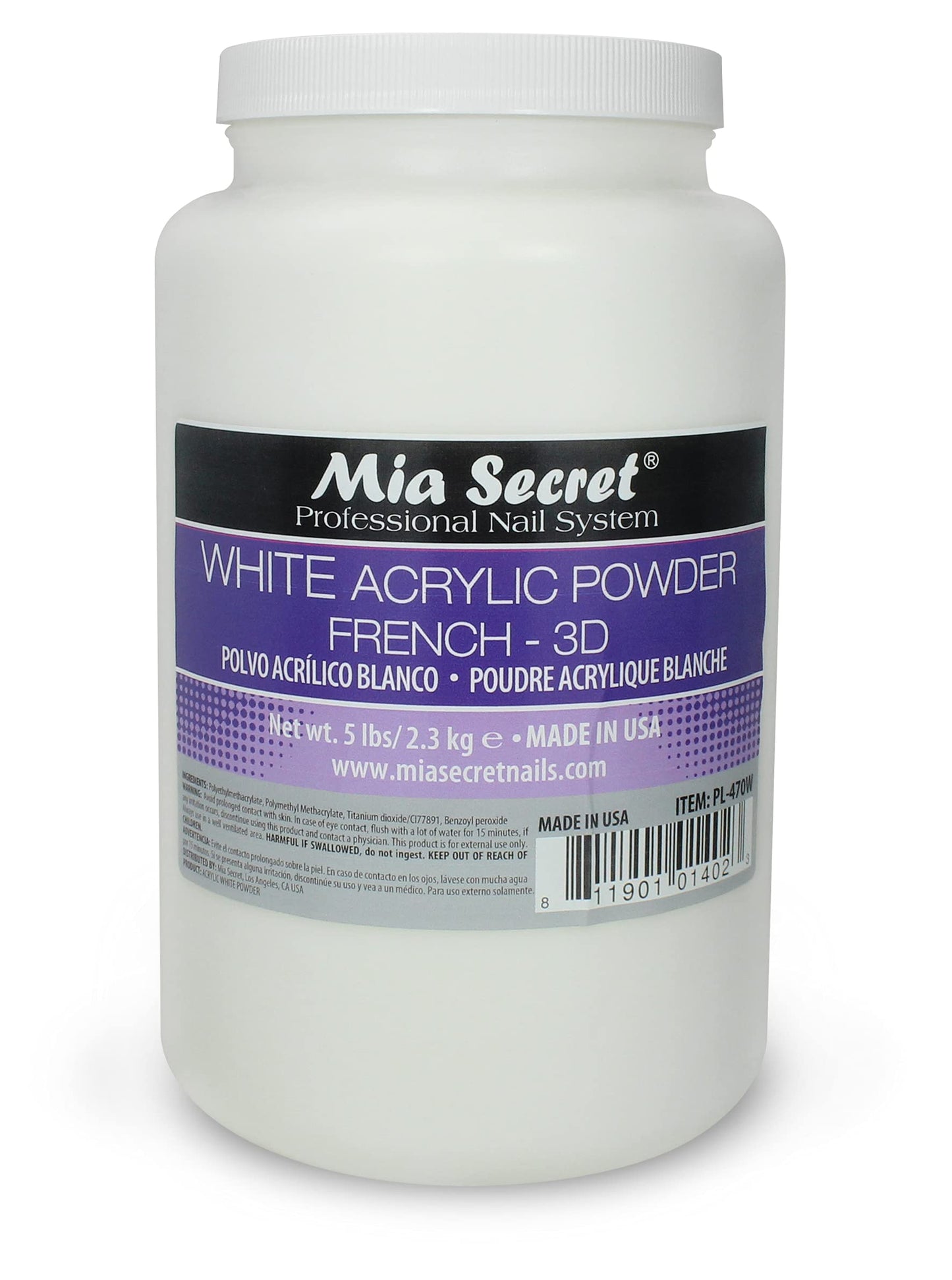 Mia Secret White Acrylic Powder (5LBS) Beauty & Personal Care Mia Secret