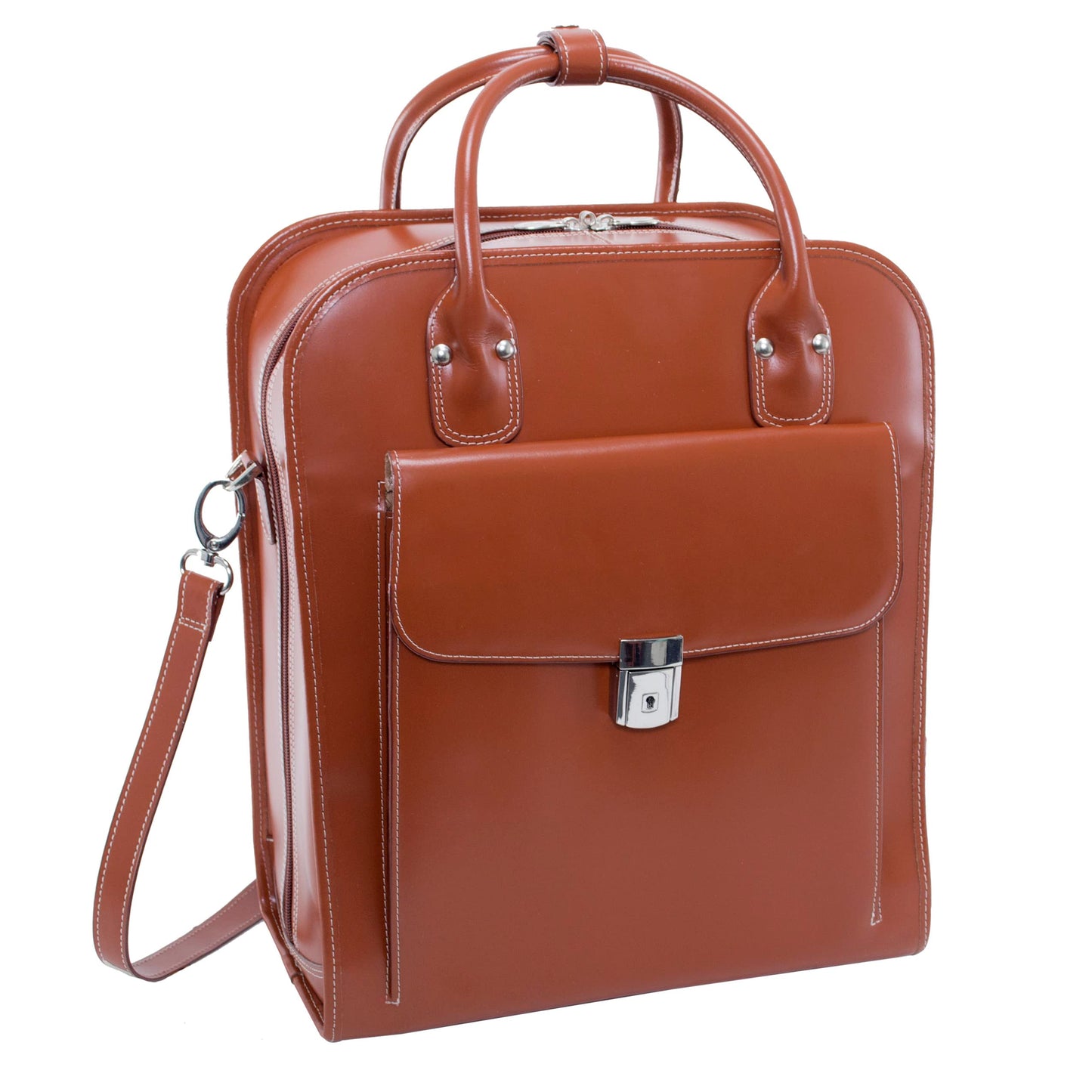 McKlein LA GRANGE, Top Grain Cowhide Leather, 15" Leather Detachable -Wheeled Ladies' Laptop/Computer & Tablet Business Briefcase Bag/Women's Rolling