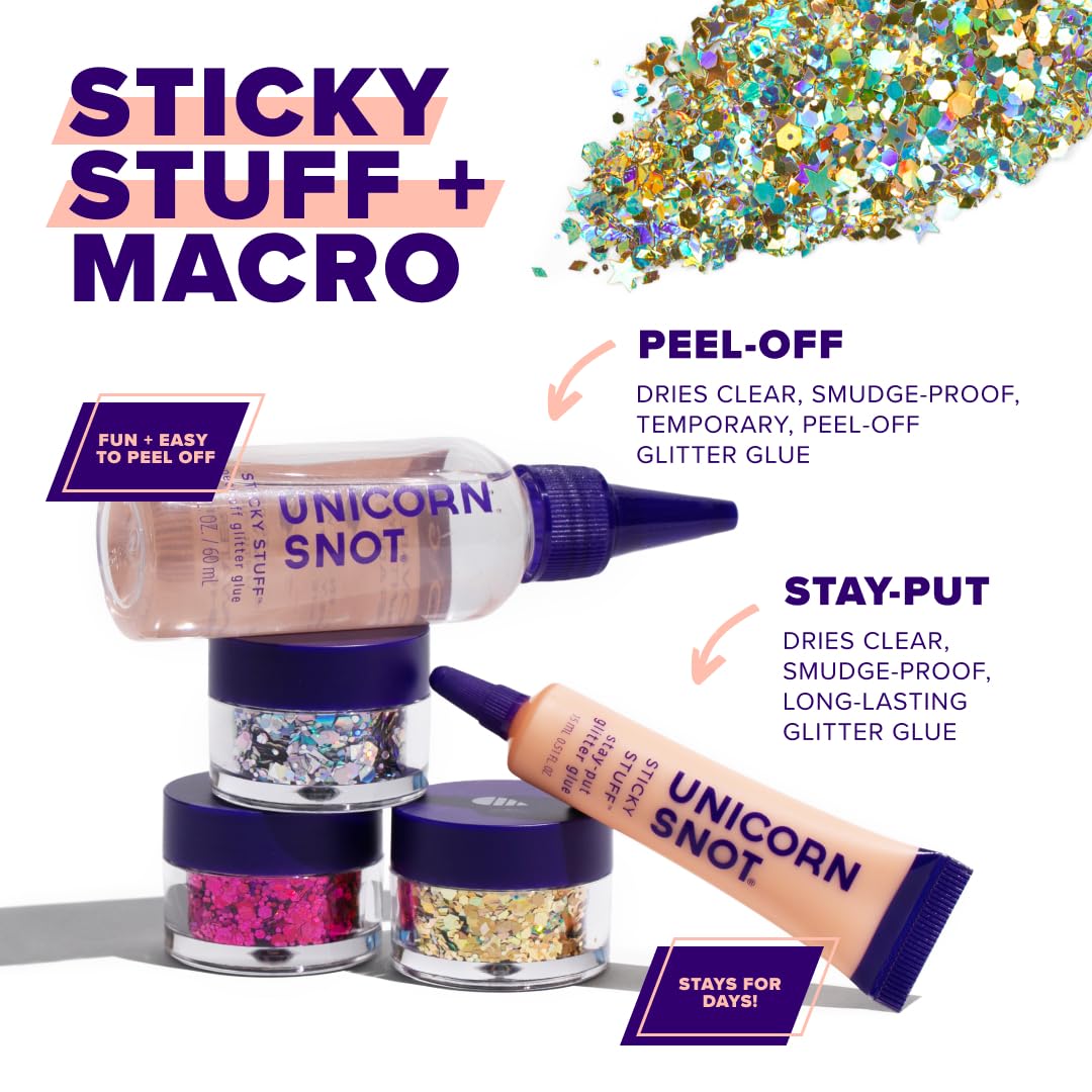 UNICORN SNOT Macro Face & Body Glitter | Cosmetic Grade Large-Particle Loose Glitter | Safe for Face, Easy Application & Removal - Solar (Gold)