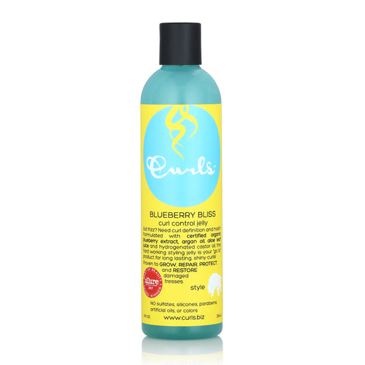 Curls Blueberry Bliss Control Jelly - 8 oz, Define & Defrizz, Wash and Go's, Twist Outs & Braid Outs, for Wavy, Curly, and Coily Hair Types